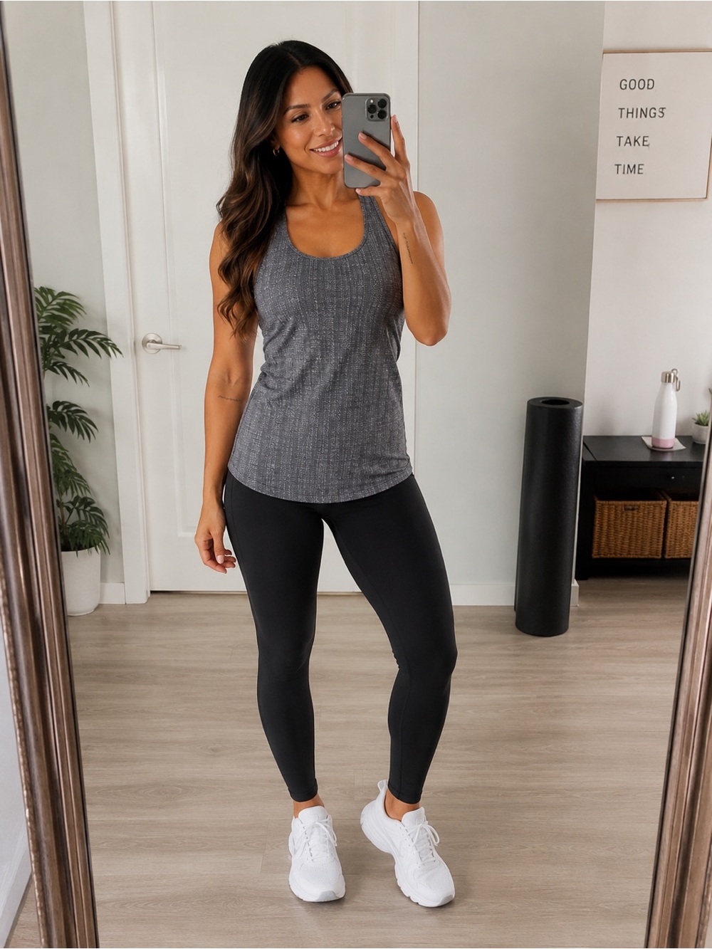Lululemon Cool Racerback Tank Ziggy Wee Angel Wing Gray Small